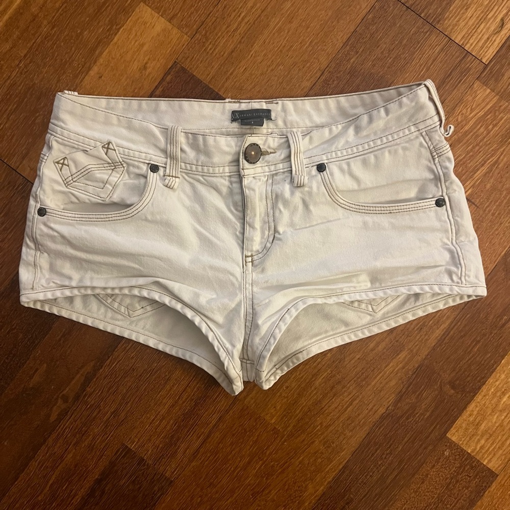 Armani Exchange Off-White Jean Shorts